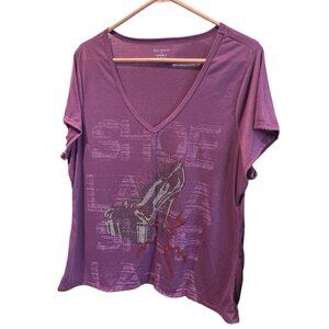 Rocawear Women Purple Shirt Sleeve Studded Heel Plus Size 2X